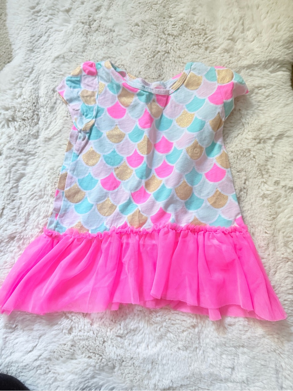 Carter's Girls Mermaid Scale Tank Top in Pink, Aqua & Gold